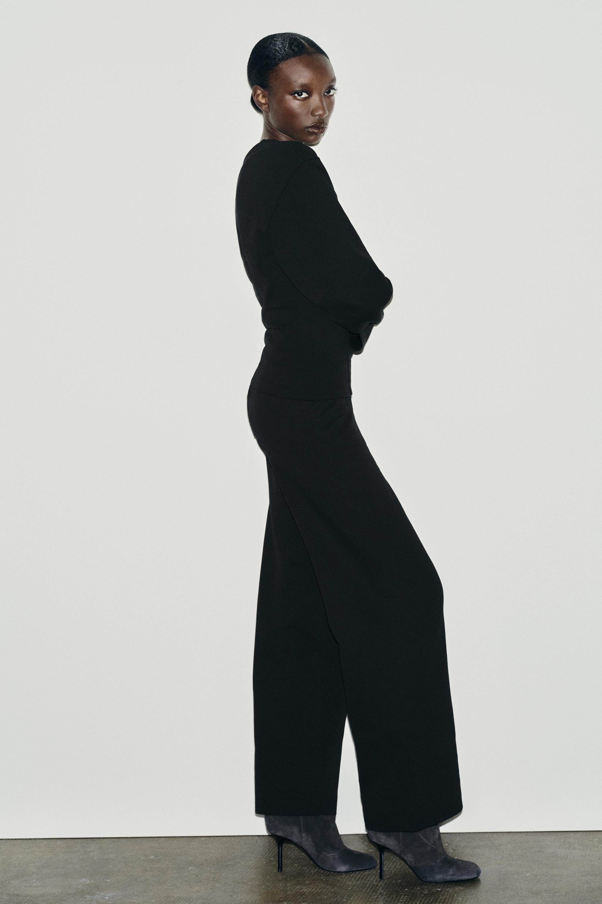 INTERLOCK WIDE LEG PANTS